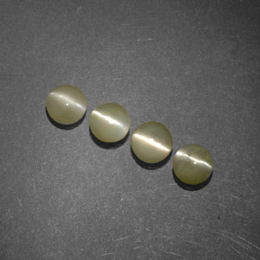 1.51캐럿 천연 골든 그린 Chrysoberyl Cat's Eye 보석, 투명한, 3.97 mm, 투명/반투명