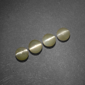 1.51캐럿 천연 골든 그린 Chrysoberyl Cat's Eye 보석, 투명한, 3.97 mm, 투명/반투명