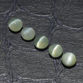 2.53캐럿 천연 골든 그린 Chrysoberyl Cat's Eye 보석, 라운드 컷, 4.04 mm, 투명한