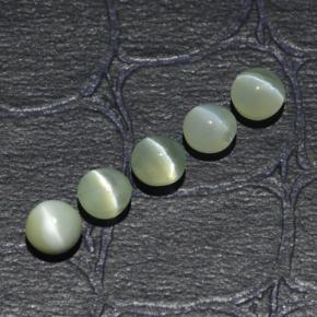 2.53캐럿 천연 골든 그린 Chrysoberyl Cat's Eye 보석, 라운드 컷, 4.04 mm, 투명한