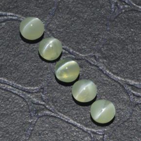 2.23캐럿 천연 골든 그린 Chrysoberyl Cat's Eye 보석, 라운드 컷, 3.89 mm, 투명한