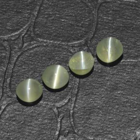 1.48캐럿 천연 골든 그린 Chrysoberyl Cat's Eye 보석, 라운드 컷, 3.93 mm, 투명한