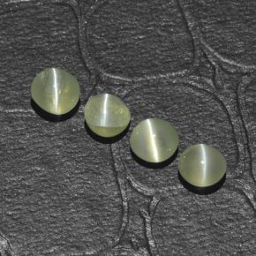 1.48캐럿 천연 골든 그린 Chrysoberyl Cat's Eye 보석, 라운드 컷, 3.93 mm, 투명한