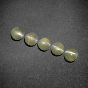 2.24캐럿 천연 골든 그린 Chrysoberyl Cat's Eye 보석, 투명한, 4.13 mm, 투명/반투명