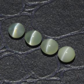1.65캐럿 천연 골든 그린 Chrysoberyl Cat's Eye 보석, 라운드 컷, 4.01 mm, 투명한