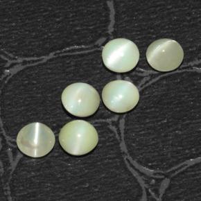 2.03캐럿 천연 노란빛 그린 Chrysoberyl Cat's Eye 보석, 라운드 컷, 4.10 mm, 투명한