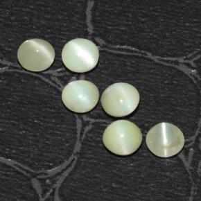 2.03캐럿 천연 노란빛 그린 Chrysoberyl Cat's Eye 보석, 라운드 컷, 4.10 mm, 투명한