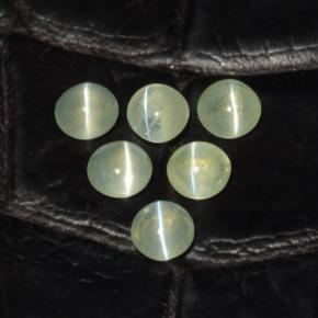 2.00캐럿 천연 노란빛 그린 Chrysoberyl Cat's Eye 보석, 라운드 컷, 3.94 mm, 투명한
