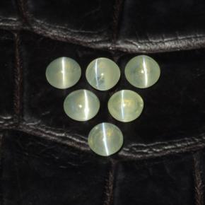 2.00캐럿 천연 노란빛 그린 Chrysoberyl Cat's Eye 보석, 라운드 컷, 3.94 mm, 투명한