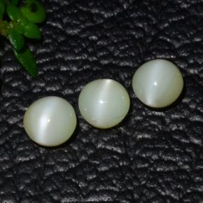 1.31캐럿 천연 골든 그린 크리소베릴 캣츠아이 보석, 라운드 컷, 4.00 mm, 투명한