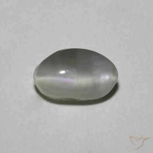 1.33캐럿 천연 미디엄 그린 크리소베릴 캣츠아이, 타원형, 투명한