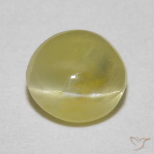 0.52ct 자연스러운 연노랑 크리소베릴 캣츠아이, 타원형, 투명한