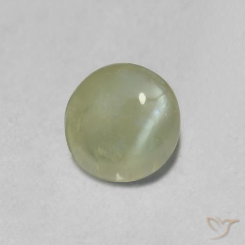 0.52ct 자연스러운 회녹색 크리소베릴 캣츠아이, 타원형, 투명한