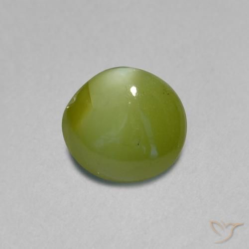 0.89캐럿 천연 올리브 그린 Chrysoberyl Cat's Eye, 타원형 컷, 5.7×5.3 mm, 투명한