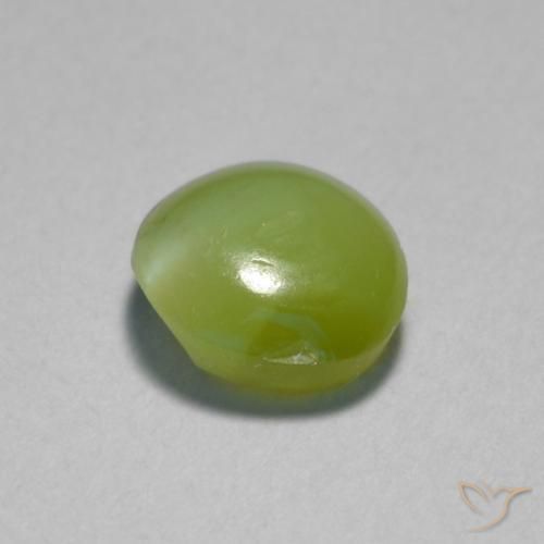 0.89캐럿 천연 올리브 그린 Chrysoberyl Cat's Eye, 타원형 컷, 5.7×5.3 mm, 투명한
