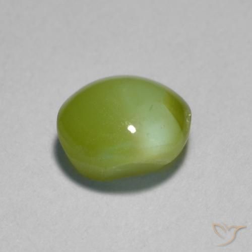 0.89캐럿 천연 올리브 그린 Chrysoberyl Cat's Eye, 타원형 컷, 5.7×5.3 mm, 투명한