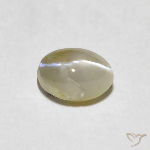 0.41ct 자연스러운 연노랑 크리소베릴 캣츠아이, 타원형, 투명한