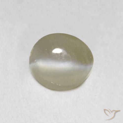 0.70ct 자연스러운 연노랑 크리소베릴 캣츠아이, 타원형, 투명한