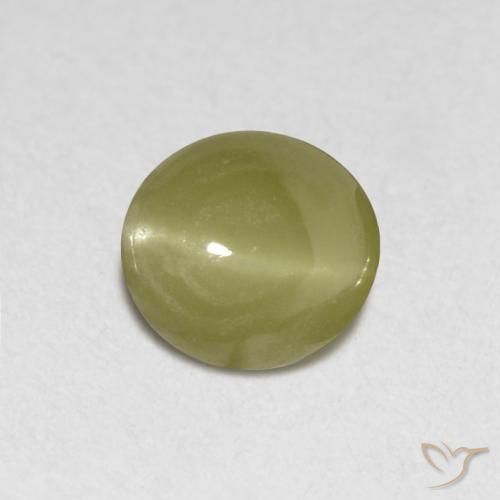 0.40캐럿 천연 그윽한 노란색 Chrysoberyl Cat's Eye, 타원형 컷, 4.2×4 mm, 투명한