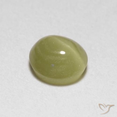 0.40캐럿 천연 그윽한 노란색 Chrysoberyl Cat's Eye, 타원형 컷, 4.2×4 mm, 투명한