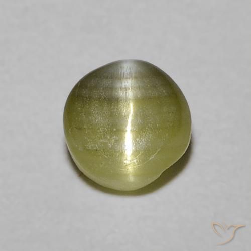 0.52ct 자연스러운 황록색 크리소베릴 캣츠아이, 둥근, 투명한