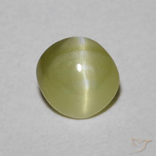 0.47ct 자연스러운 황록색 크리소베릴 캣츠아이, 타원형, 투명한