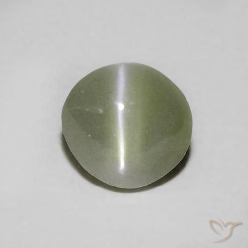 0.55ct 자연스러운 회녹색 크리소베릴 캣츠아이, 타원형, 투명한