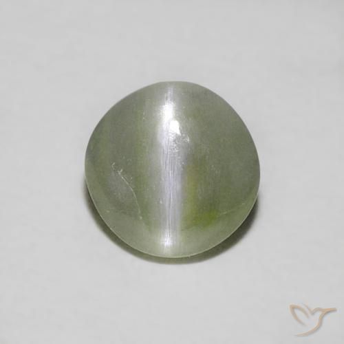 0.39ct 자연스러운 흙빛 녹색 크리소베릴 캣츠아이, 둥근, 투명한