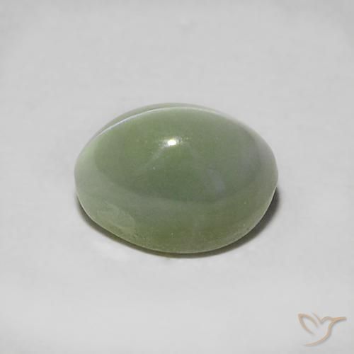 0.90캐럿 천연 따뜻한 녹색 Chrysoberyl Cat's Eye, 타원형 컷, 5.7×3.9 mm, 투명한