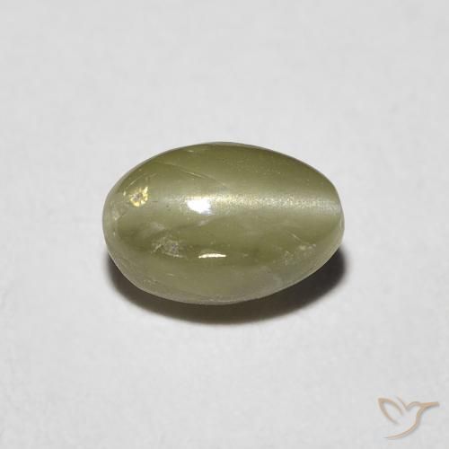 0.82ct 자연스러운 황록색 크리소베릴 캣츠아이, 타원형, 투명한