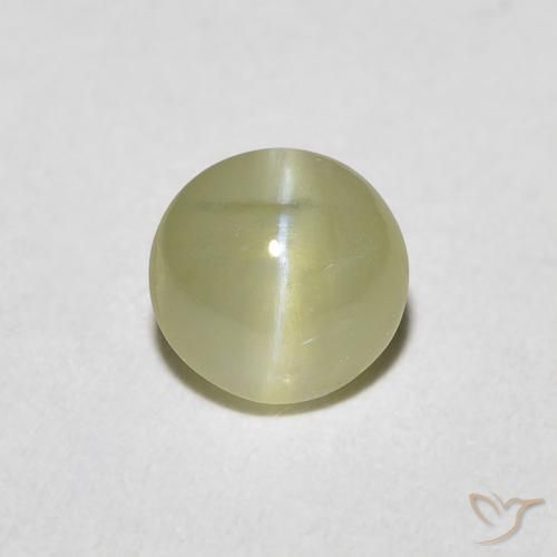 0.59ct 자연스러운 따뜻한 녹색 크리소베릴 캣츠아이, 타원형, 투명한