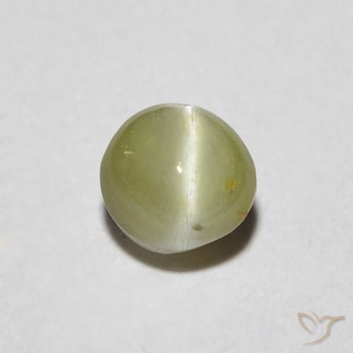 0.48ct 자연스러운 따뜻한 포레스트 그린 크리소베릴 캣츠아이, 타원형, 투명한