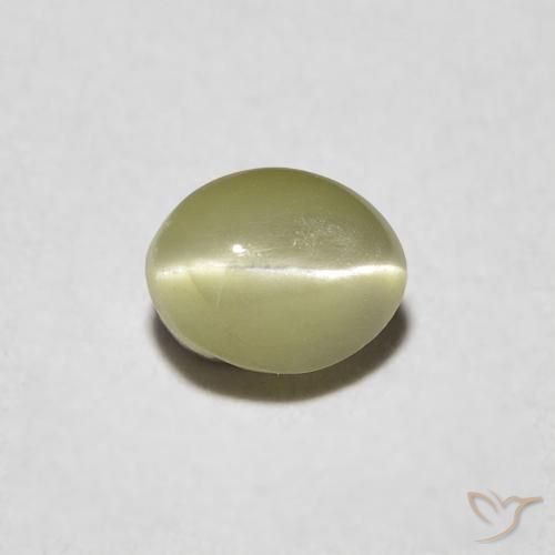 0.39ct 자연스러운 황록색 크리소베릴 캣츠아이, 타원형, 투명한