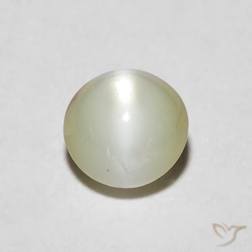 0.92ct 자연스러운 칙칙한 황록색 크리소베릴 캣츠아이, 타원형, 투명한