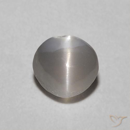 0.38캐럿 천연 Warm Grey 크리소베릴 캣츠아이, 타원형, 투명한