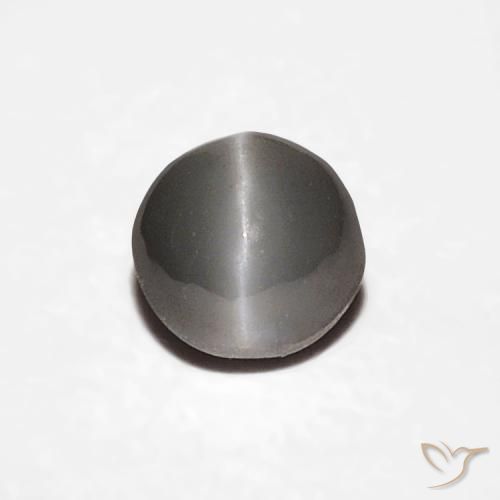 0.38캐럿 천연 매우 밝은 회색 크리소베릴 캣츠아이, 타원형, 불투명체