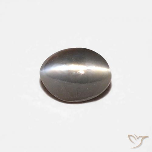 0.26캐럿 천연 회흑색 크리소베릴 캣츠아이, 타원형, 불투명체