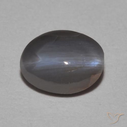 0.62캐럿 천연 미디엄 그레이 크리소베릴 캣츠아이, 타원형, 불투명체