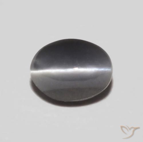 0.30캐럿 천연 미디엄 그레이 크리소베릴 캣츠아이, 타원형, 불투명체