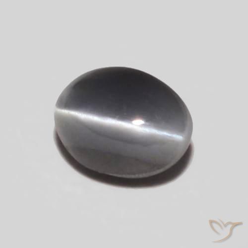 0.30캐럿 천연 미디엄 그레이 크리소베릴 캣츠아이, 타원형, 불투명체