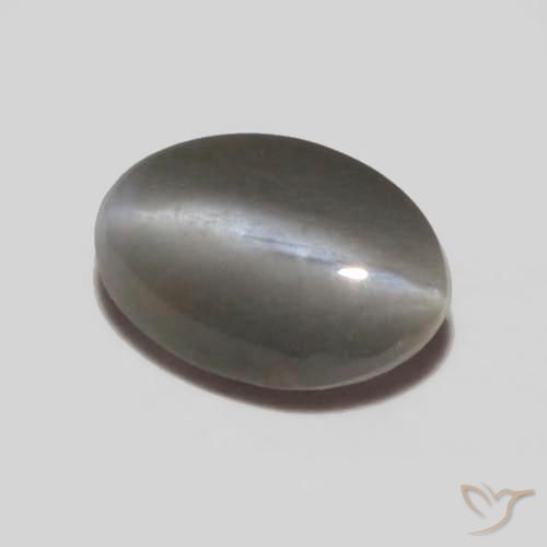 0.25캐럿 천연 미디엄 그레이 크리소베릴 캣츠아이, 타원형, 불투명체