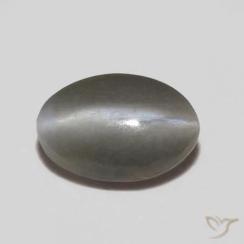 0.25캐럿 천연 미디엄 그레이 크리소베릴 캣츠아이, 타원형, 불투명체