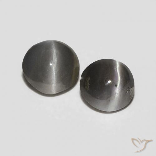 0.30캐럿 천연 회흑색 크리소베릴 캣츠아이 보석, 타원형, 불투명체