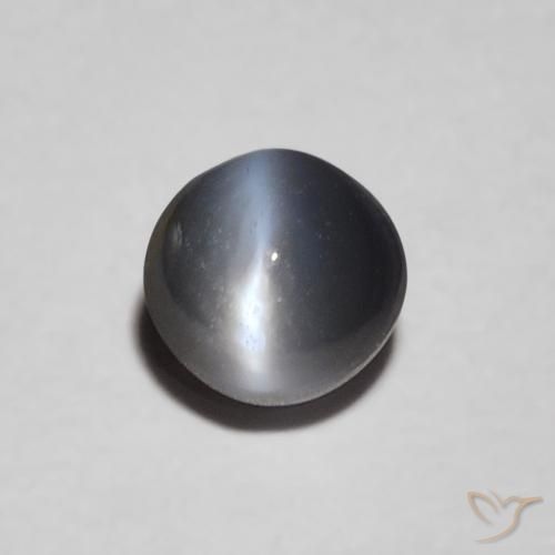 0.47캐럿 천연 미디엄 그레이 크리소베릴 캣츠아이, 타원형, 불투명체