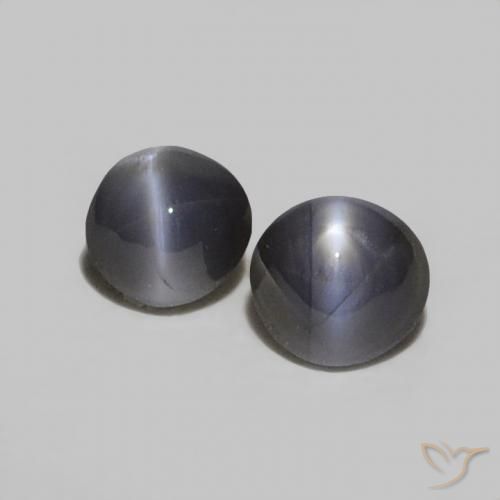 0.38캐럿 천연 짙은 회색 크리소베릴 캣츠아이 보석, 타원형, 불투명체