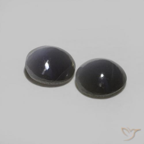 0.48캐럿 천연 짙은 회색 크리소베릴 캣츠아이 보석, 둥근, 불투명체