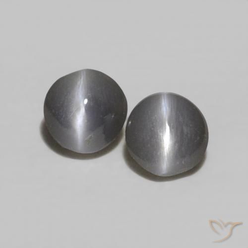 0.35캐럿 천연 회색 크리소베릴 캣츠아이 보석, 타원형, 불투명체