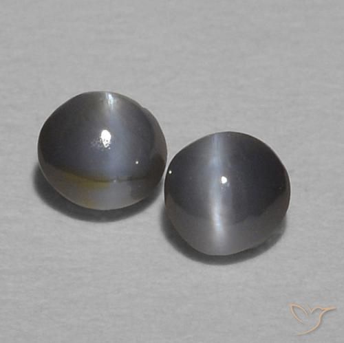 0.28캐럿 천연 회색 크리소베릴 캣츠아이 보석, 타원형, 불투명체