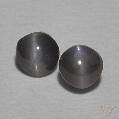 0.29캐럿 천연 미디엄 그레이 크리소베릴 캣츠아이 보석, 둥근, 불투명체