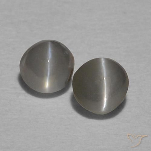 0.29캐럿 천연 미디엄 그레이 크리소베릴 캣츠아이 보석, 둥근, 불투명체